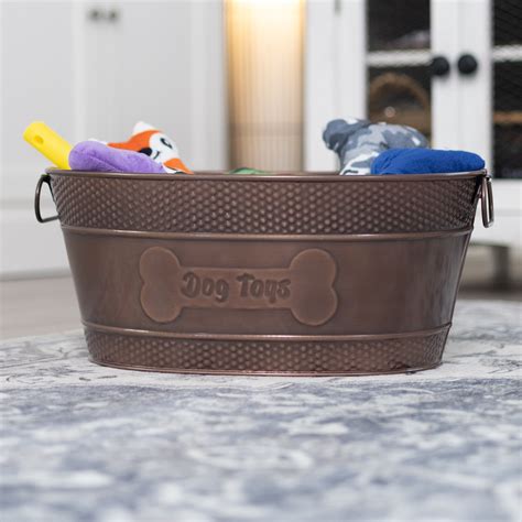 dog toy box metal|indestructible dog toy bin.